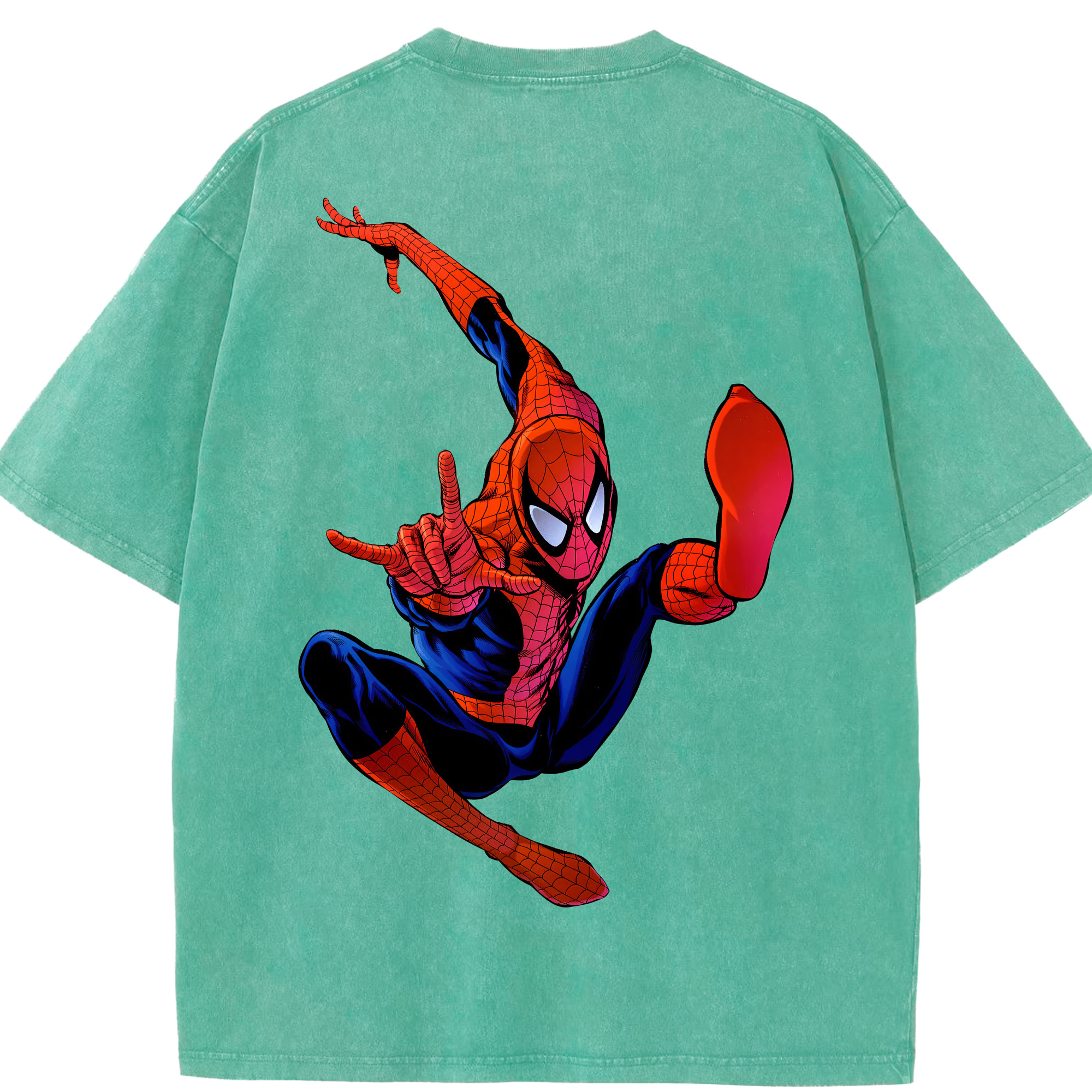 （画像用） Spider Man スパイダーマン 綿100% ヴィンテージ風 半袖Tシャツ（背面プリント）